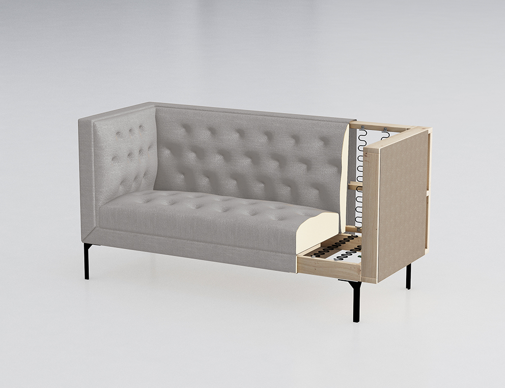 Lounge Sofa Troia Dreisitzer Light Grey ...